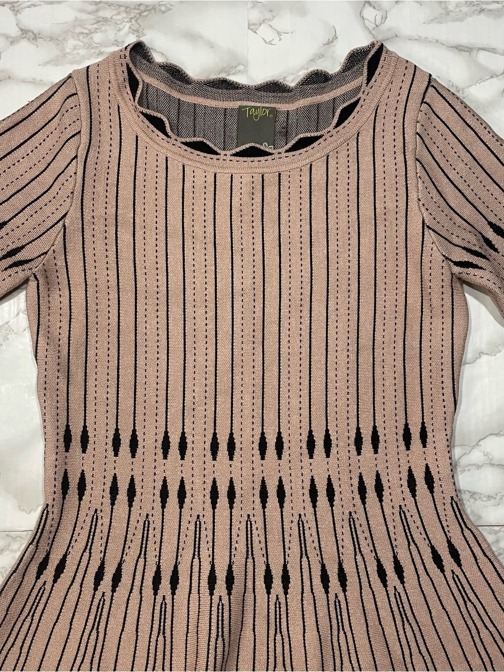 Taylor Geometric Print Sweater Dress